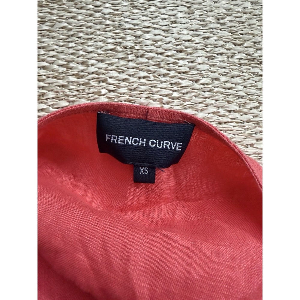 Linen Carrie Pink Shift Dress: Minimalist Preppy Old Money XS French Curve - Picture 7 of 10